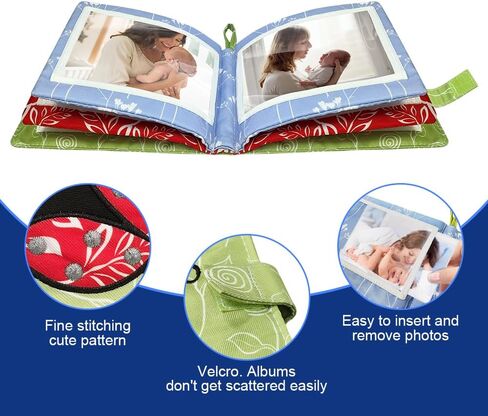 Baby Soft Photo Albums My First Family Album Soft Cloth Baby Photo Book My First Family Photo Album -Soft Cloth,Baby Safe,Holds 4x6 Photo Album (Green) in Saudi Arabia