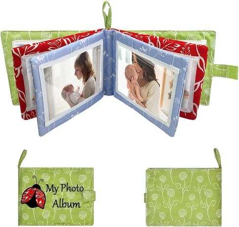 Baby Soft Photo Albums My First Family Album Soft Cloth Baby Photo Book My First Family Photo Album -Soft Cloth,Baby Safe,Holds 4x6 Photo Album (Green) in Saudi Arabia