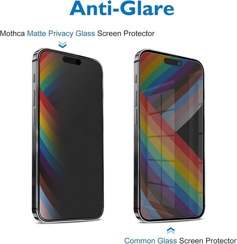 Mothca Matte Privacy Screen Protector for iPhone 16 Pro [6.3 inch] with Easy Installation Tool, Anti Spy Anti Glare Full Coverage Tempered Glass Film, Anti-Fingerprint, Case Friendly, Smooth as Silk in Kuwait