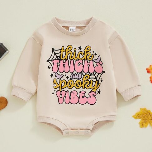 FIOMVA Baby Girl Halloween Outfit Fall Newborn My First Halloween Outfits Infant Sweatshirt Bubble Romper Pumpkin Clothes in Saudi Arabia