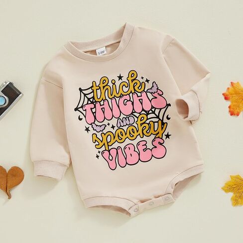 FIOMVA Baby Girl Halloween Outfit Fall Newborn My First Halloween Outfits Infant Sweatshirt Bubble Romper Pumpkin Clothes in Saudi Arabia