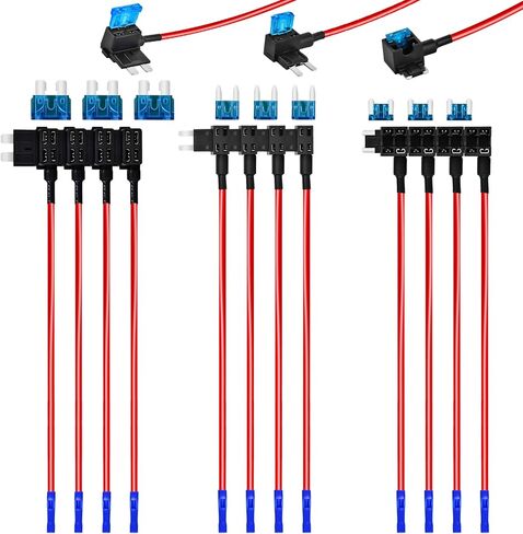 صنبور الصمامات - صنبور منصهر للدائرة الإضافية للسيارة 12 فولت، حامل فيوز شفرة السيارة المطور 12 فولت (جديد 2024)، 15 أمبير صغير ATO ATC ATM APM سيارات شاحنات قوارب تخييم RV فيوز شفرة (9 عبوات) in Kuwait