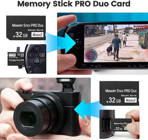شريحة ذاكرة أصلية سعة 16 جيجابايت Pro Duo MARK2، شريحة ذاكرة ثنائية عالية السرعة متوافقة مع ملحقات PSP1000 2000 3000 وبطاقات ذاكرة الكاميرا الرقمية (أسود - 16 جيجابايت) in Kuwait