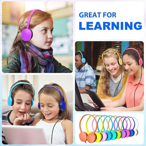100 حزمة من سماعات الرأس للأطفال في الفصول المدرسية، سماعات رأس للأطفال بالجملة مثالية للأطفال الصغار والأولاد والبنات والمراهقين والبالغين (PU102,100 مختلط) in Kuwait