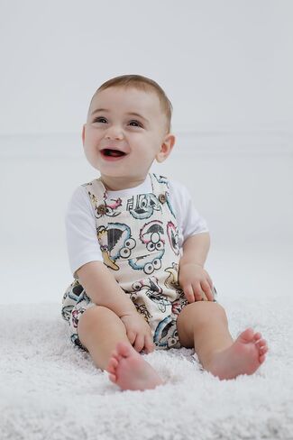 Sesame Street Cotton Gauze Matching Family Outfits Dress & Romper & Shorts Set Newborn to Little Kid Sizes (Newborn - 7-8) in Kuwait