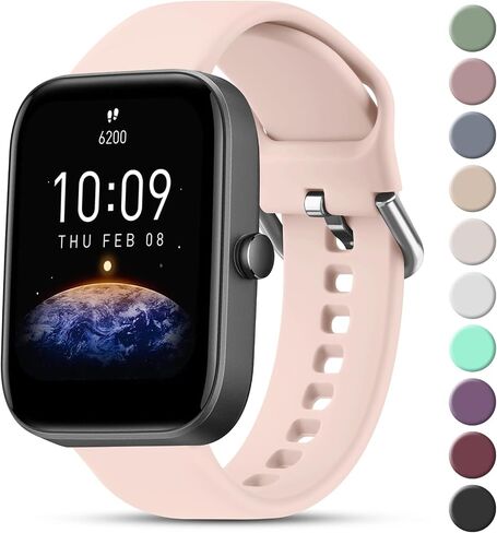 Vanjua Bands for Amazfit Bip 3 / Bip 3 Pro Band Women Men, Amazfit Bip U Pro / Bip / Bip Lite / Bip S / Bip S lite / Bip U, 20mm Quick Release Soft Silicone Replacement Strap for Amazfit GTR mini / GTS 4 / GTS 4 Mini / GTS 3 / GTS 2 / GTS 2e / GTS 2 mini  in Saudi Arabia