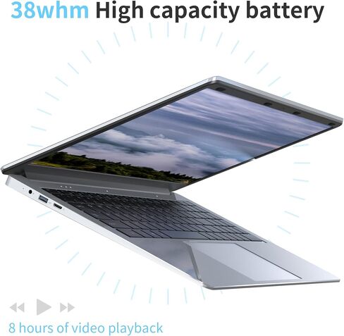SGIN 15.6 Inch Laptops, Laptop Computer with 4GB RAM 128GB SSD, Expandable 1TB, Celeron Quad-Core Processor(Up to 2.6GHz), 5G WiFi, Type-C, Mini HDMI, Webcam, USB 3.2(Silver) in Kuwait