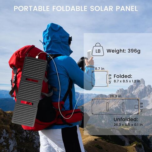 60W Foldable Solar Panel, Portable Solar Charger with USB-C PD3.0 / USB-A QC3.0 / DC 20-28V Port, IP67 Waterproof Solar Panel Kit for RV Camping Backpacking Compatible with Phone Tablet Power Station in Kuwait