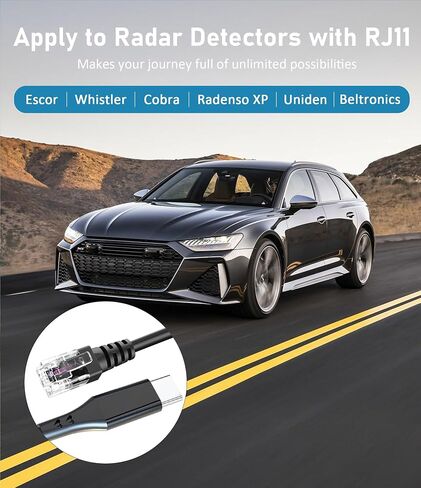 كابل كاشف الرادار، مجموعة شحن كابل USB C إلى RJ11، مع التعرف التلقائي ووظيفة الجهد الكهربي، لجهاز Escort Max360 Unide Beltronics Cobra DualPro 360 Radenso XP إلخ كاشف الرادار in Kuwait