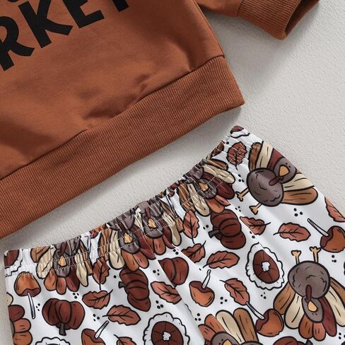 BemeyourBBs Toddler Baby Girl Thanksgiving Outfit Sweatshirt Flared Pants | Toddler Baby Girl Thanksgiving Outfit Crewneck Sweatshirt Bell Bottom Pants Set Fall Winter Clothes 6 Months-4 Years in Kuwait