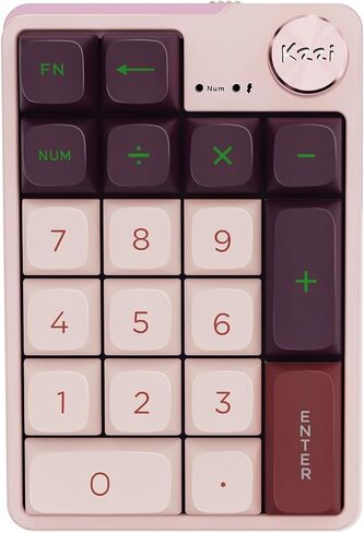 Mechanical Wireless Rechargeable Numeric Keypad, Gasket Bluetooth 5.0/2.4ghz/Wired Hot Swappable19 Keys Numpad, with Poron Foam, Aluminum Alloy Knob(Blue-White) in Kuwait