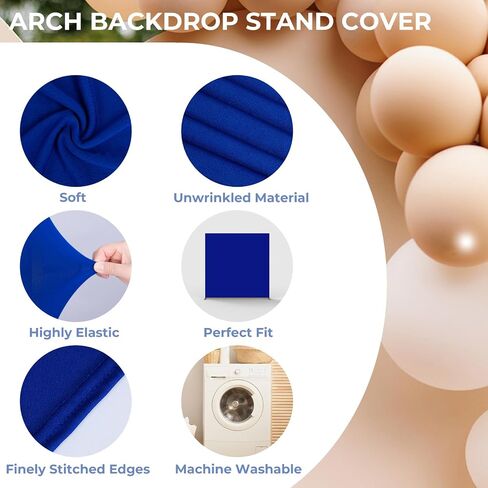 Babenest Wedding Arch Backdrop Cover, 6.6x6.6FT White Two-Sided Spandex Cover for Square Metal Arch Stand, Fitted Balloon Arch Cover for Party Ceremony Birthday Baby Shower Anniversary Decoration in Saudi Arabia