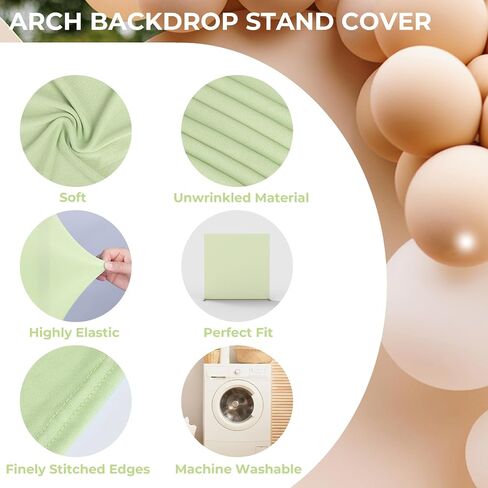Babenest Wedding Arch Backdrop Cover, 6.6x6.6FT White Two-Sided Spandex Cover for Square Metal Arch Stand, Fitted Balloon Arch Cover for Party Ceremony Birthday Baby Shower Anniversary Decoration in Saudi Arabia
