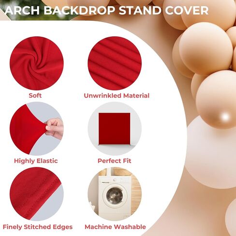 Babenest Wedding Arch Backdrop Cover, 6.6x6.6FT White Two-Sided Spandex Cover for Square Metal Arch Stand, Fitted Balloon Arch Cover for Party Ceremony Birthday Baby Shower Anniversary Decoration in Saudi Arabia