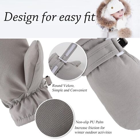 Toddler Winter Gloves Waterproof Baby Boys Mittens Fleece Girls Snow Gloves for Infant Kids Unisex Ski 6M-5T in Saudi Arabia