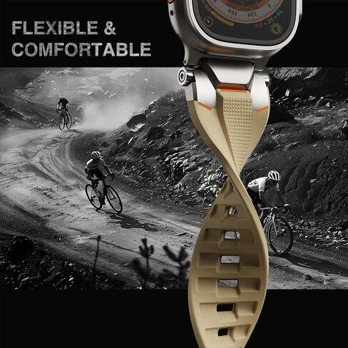 ULTIMAL for Apple Watch band Compatible with Apple Watch Strap Ultra2/Ultra 49mm Bands for Men Series 9/8/SE2/7/6/SE/5/4/3 45mm/44mm/42mm Sport Bands for iWatch Rugged Premium TPU & Metal in Saudi Arabia