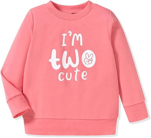 Toddler Girl 2nd Birthday Outfits Im Two Cute Sweatshirt 2 Year Old Birthday Girl Sweatshirt in Kuwait