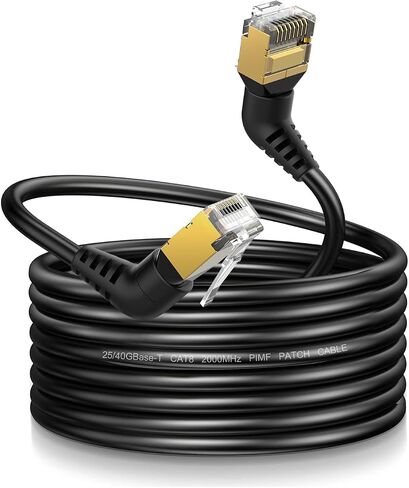 CableCreation CAT8 Ethernet Cable, 360° Rotation CAT8 LAN Network Cable with RJ45 Shielded Connector, 40Gbps 2000Mhz Patch Cord Highly Speed for Gaming/PS5/Router/Modem/PC, 1.5m/4.92ft in Saudi Arabia