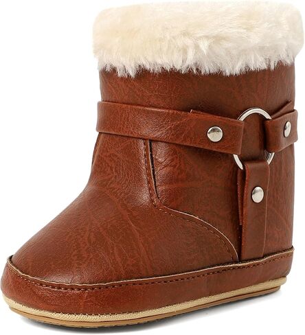 Infant Toddler Western Boots Cowgirl Cowboy Soft Rubber Sole Booties for Baby Girls Boys 3-18 Months in Saudi Arabia