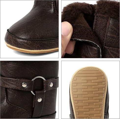 Infant Toddler Western Boots Cowgirl Cowboy Soft Rubber Sole Booties for Baby Girls Boys 3-18 Months in Saudi Arabia