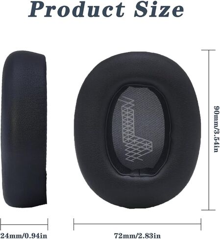 وسائد أذن بديلة لـ JBL Live 650 BTNC E65BTNC، وسائد أذن لسماعات الرأس متوافقة مع Duet NC/Live 660 BTNC، وسادات أذن لسماعات الرأس، وقطع إصلاح غطاء أكواب الأذن - أسود in Kuwait