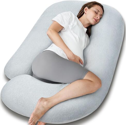 Pregnancy Pillows, U-Shape Maternity Pillow with Cotton Removable Cover, 57 Inch Pregnancy Pillows for Sleeping, Support for Back,Hip, Belly, Legs, Pink in Saudi Arabia