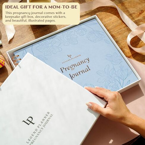 مجلة الحمل الأسطورية وكتاب الذاكرة - مجلة تذكارية لتوثيق ذكريات الحمل والأمهات لأول مرة - مخطط الطفل لتتبع الحمل - غلاف فني، 11.2 بوصة × 9.3 بوصة (أبيض) in Kuwait