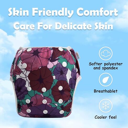 ALVABABY 3pcs Large Baby Swim Diapers Reuseable Washable & Adjustable for Swimming Lesson & Baby Boy and Girl 3ZSWY02T in Kuwait