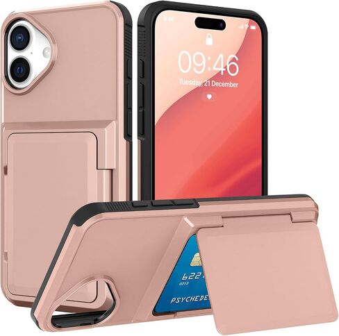 حافظة محفظة قلابة لهاتف iPhone 15 Pro Max مع 3 فتحات لحامل بطاقات الائتمان، غطاء مضاد للصدمات، حافظة هاتف درع حماية شديدة التحمل، أسود in Saudi Arabia