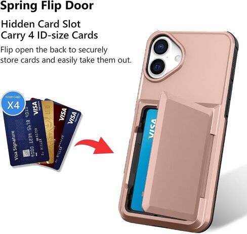 حافظة محفظة قلابة لهاتف iPhone 15 Pro Max مع 3 فتحات لحامل بطاقات الائتمان، غطاء مضاد للصدمات، حافظة هاتف درع حماية شديدة التحمل، أسود in Saudi Arabia
