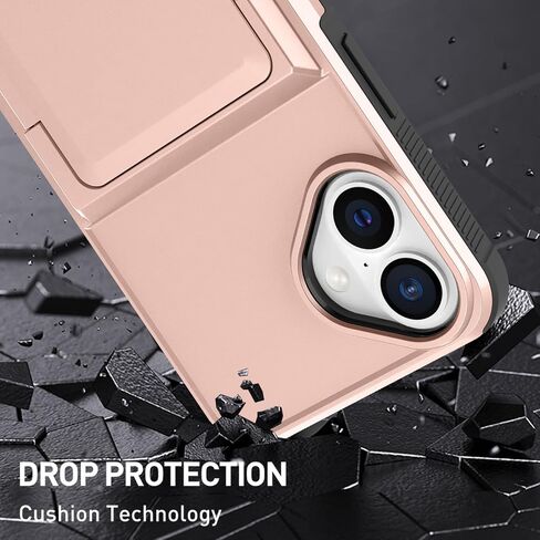 حافظة محفظة قلابة لهاتف iPhone 15 Pro Max مع 3 فتحات لحامل بطاقات الائتمان، غطاء مضاد للصدمات، حافظة هاتف درع حماية شديدة التحمل، أسود in Saudi Arabia