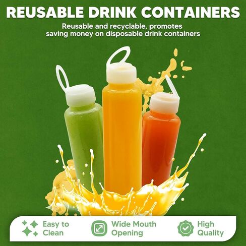 40 قطعة من الزجاجات البلاستيكية سعة 8 أونصة مع أغطية من هولتاب، 40 قطعة من زجاجات العصير السائبة المقاومة للحرارة العالية من البولي بروبيلين مع أغطية بيضاء واضحة للعصائر ومشروبات البروتين وحاويات المشروبات الأخرى in Kuwait