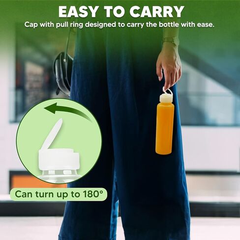 40 قطعة من الزجاجات البلاستيكية سعة 8 أونصة مع أغطية من هولتاب، 40 قطعة من زجاجات العصير السائبة المقاومة للحرارة العالية من البولي بروبيلين مع أغطية بيضاء واضحة للعصائر ومشروبات البروتين وحاويات المشروبات الأخرى in Kuwait