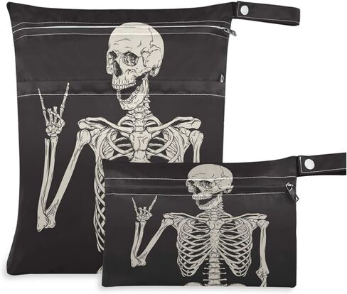 visesunny Classic Anchor Dark Blue 2Pcs Wet Bag with Zippered Pockets Washable Reusable Roomy for Travel,Beach,Pool,Daycare,Stroller,Diapers,Dirty Gym Clothes, Wet Swimsuits, Toiletries in Kuwait