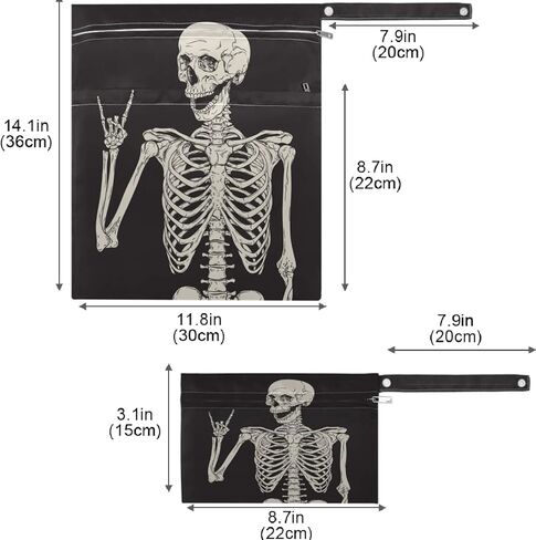 visesunny Classic Anchor Dark Blue 2Pcs Wet Bag with Zippered Pockets Washable Reusable Roomy for Travel,Beach,Pool,Daycare,Stroller,Diapers,Dirty Gym Clothes, Wet Swimsuits, Toiletries in Kuwait