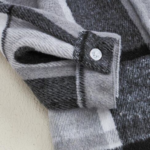 MERSARIPHY Toddler Boy Girl Jacket Button Down Plaid Flannel Baby Hoodies Fall Winter Festival Outfits for Kids in Kuwait