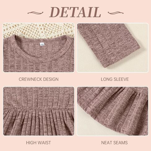Toddler Baby Girl Long Sleeve Dress Girls Knit Sweater Dresses Tiered Kids Swing Holiday Dresses Fall Winter in Saudi Arabia