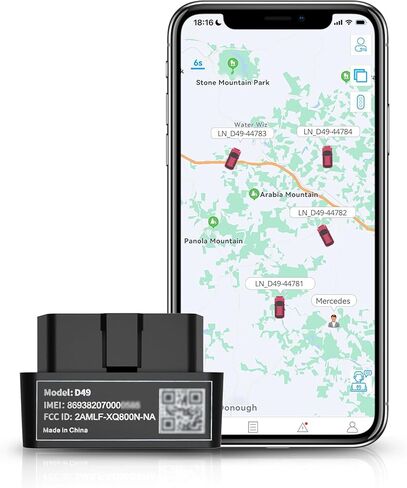 Mini OBD GPS Tracker, 4G LTE in-Car GPS Tracker, Unlimited Distance, Real-Time Speed and Mileage Locator, Geo-Fencing, Accident Alerts, Fatigue Driving Tracker for Home or Business in Kuwait