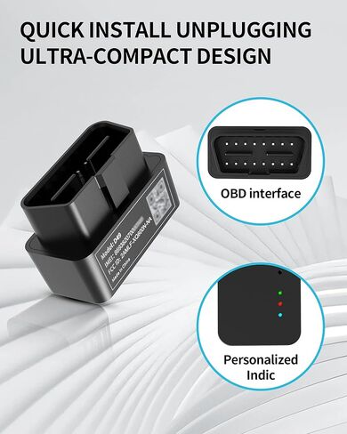 Mini OBD GPS Tracker, 4G LTE in-Car GPS Tracker, Unlimited Distance, Real-Time Speed and Mileage Locator, Geo-Fencing, Accident Alerts, Fatigue Driving Tracker for Home or Business in Kuwait