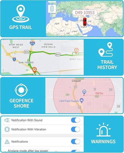 Mini OBD GPS Tracker, 4G LTE in-Car GPS Tracker, Unlimited Distance, Real-Time Speed and Mileage Locator, Geo-Fencing, Accident Alerts, Fatigue Driving Tracker for Home or Business in Kuwait