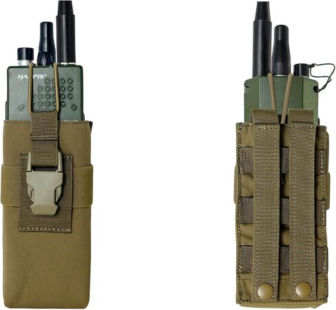 Radio Holster Walkie Talkie Pouch - 500D Nylon Molle System 3mm Bungee Storage Bag for Utility Tactical Belt Accessory Fits Standard Handset in Saudi Arabia