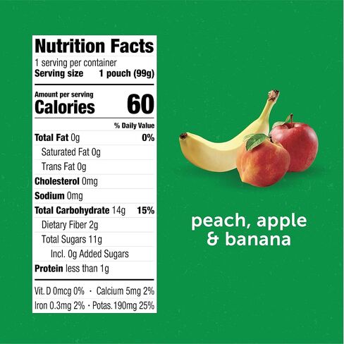 Beech-Nut Baby Food Pouches, Banana Apple Strawberry Fruit Puree Baby & Toddler Food, 3.5 oz (12 Pack) in Saudi Arabia