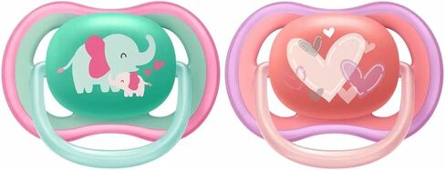 Ultra Air Pacifier, 18+ Months, 2 Pieces SCF349/16RP, (Purple/Pink) in Saudi Arabia