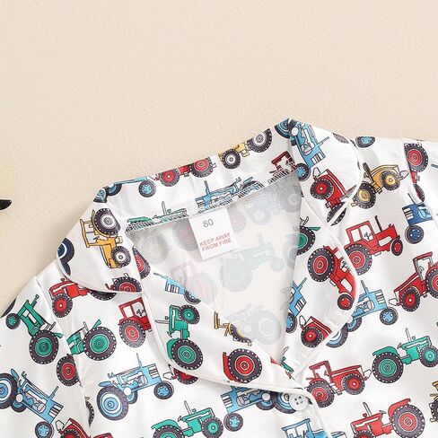 MAINESAKA Kids Baby Girl Boy Satin Pajamas Set Short sleeve Button Down Shirt And Shorts Pjs Summer Sleepwear Nightwear in Saudi Arabia