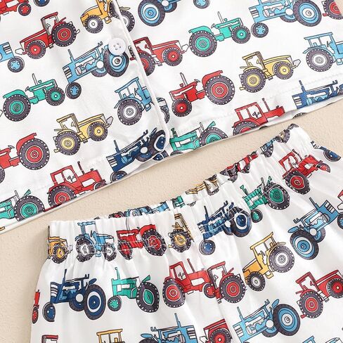 MAINESAKA Kids Baby Girl Boy Satin Pajamas Set Short sleeve Button Down Shirt And Shorts Pjs Summer Sleepwear Nightwear in Saudi Arabia