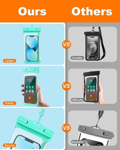 7'' Waterproof Phone Pouch for Cruise Ship Essentials 2024, IPX8 Dry Bag for Vacation Beach Essentials Kayak Accessories Case for iPhone 15 14 13 12 11 Plus Pro Max Samsung Pixel Black - 3D Curved in Saudi Arabia