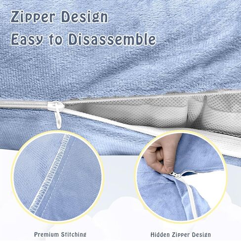 Pregnancy Pillow Cover J-shaped Replacement Pillowcase(Cover Only), Soft Full Body Pillow Case for Maternity Pillows, Provides Sleep and Pregnancy Support, 100% Velvet with Zipper, Universal Fit, Grey in Kuwait