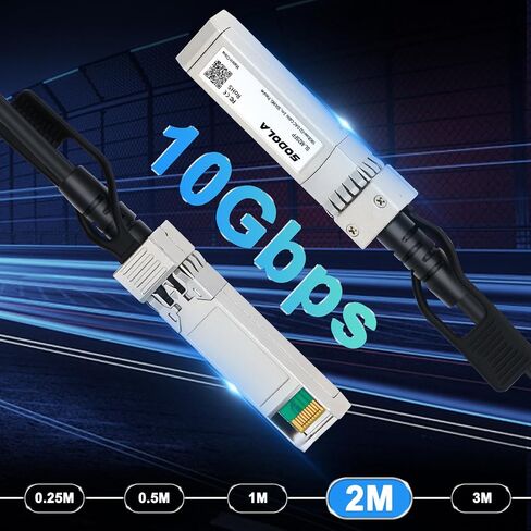 SFP+ Cable, 10G SFP+ DAC, 0.25M(0.82ft), Passive Direct Attach Copper Twinax Cable for Cisco SFP-H10GB-CU0.25M, Ubiquiti UniFi, TP-Link, Netgear, D-Link, Zyxel, Mikrotik and More in Kuwait