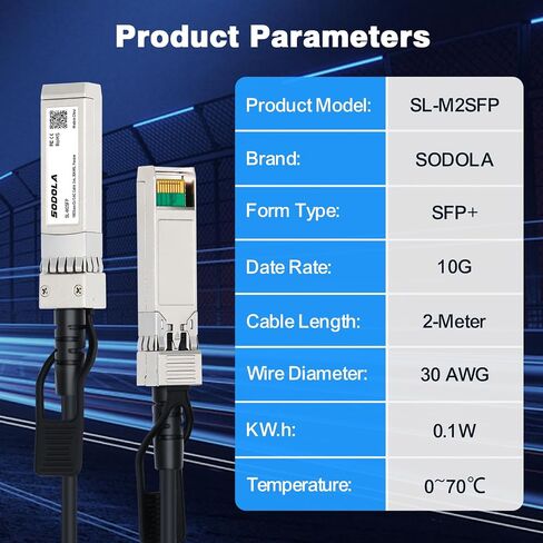 SFP+ Cable, 10G SFP+ DAC, 0.25M(0.82ft), Passive Direct Attach Copper Twinax Cable for Cisco SFP-H10GB-CU0.25M, Ubiquiti UniFi, TP-Link, Netgear, D-Link, Zyxel, Mikrotik and More in Kuwait