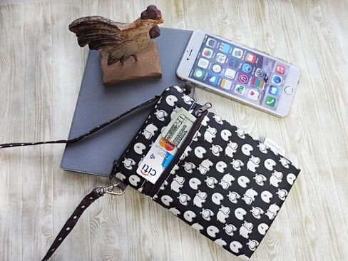 Tainada Women Crossbody Shoulder Travel Zippered Wallet Purse Clutch Phone Bag w/Detachable Strap (Hippo Pattern Black) in Saudi Arabia